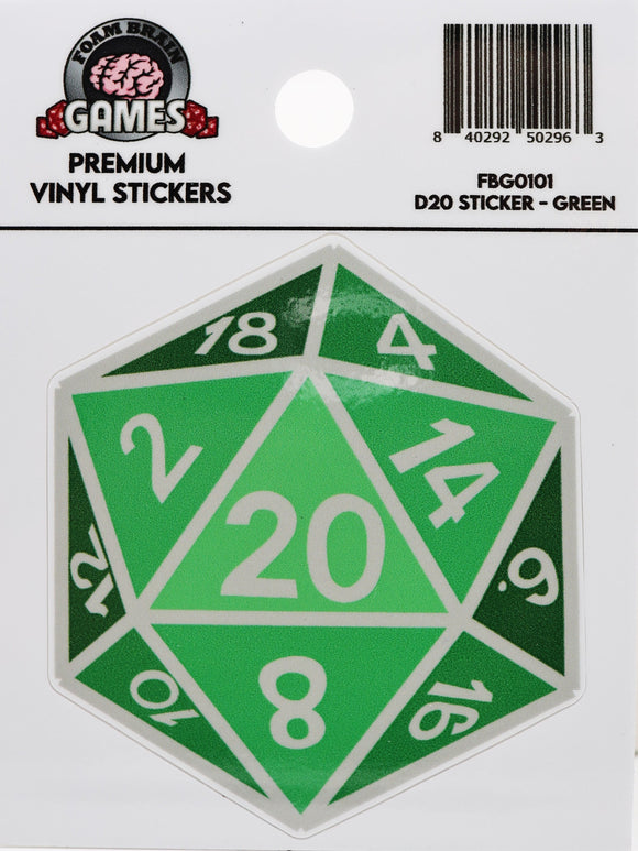Dungeons & Dragons Vinyl Sticker: Green D20
