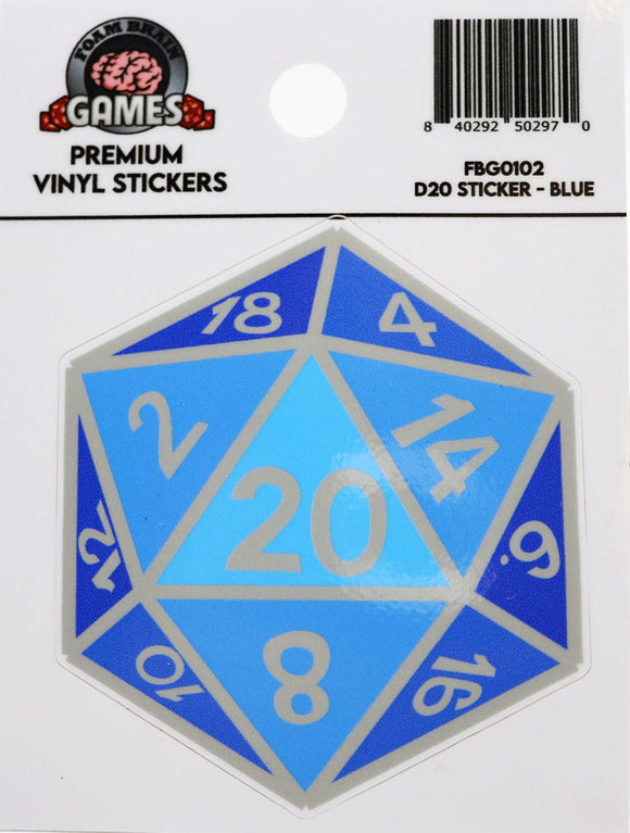 Dungeons & Dragons Vinyl Sticker: Blue D20