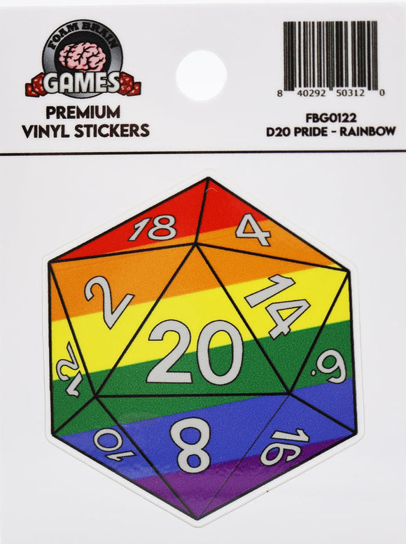 Dungeons & Dragons Vinyl Sticker: Rainbow Pride D20