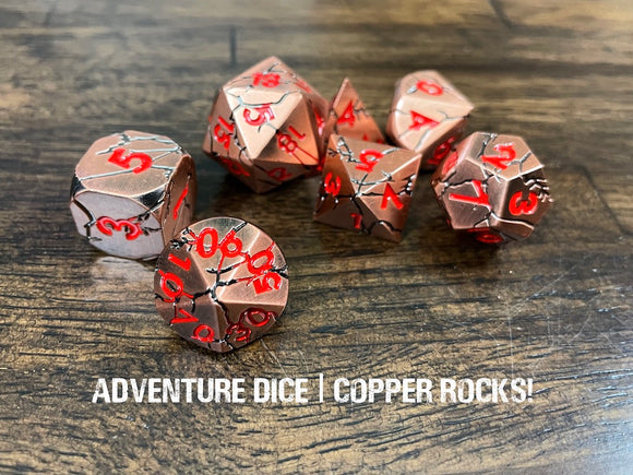 Copper ROCKS! Premium Metal Dice Set