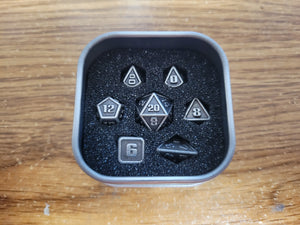 Ancient Silver Mini Metal Dice Set