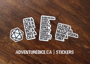 RPG Inspired Stickers: Stat Block