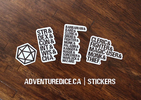 RPG Inspired Stickers - D&D Classes