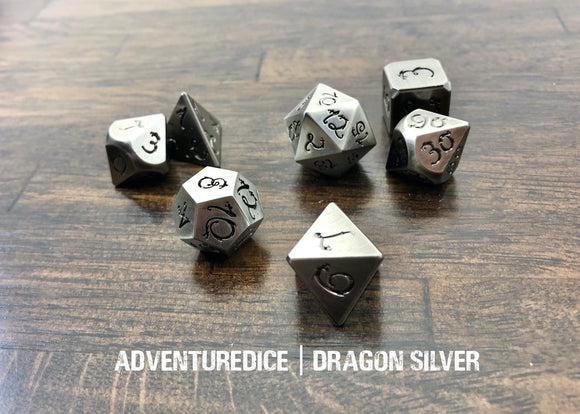 Dragon Silver Premium Metal Dice Set