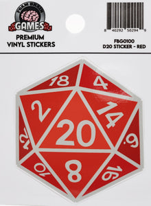 Dungeons & Dragons Vinyl Sticker: Red D20