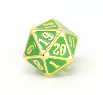 Die Hard D20 Roll Down Counter - Shiny Gold/Emerald