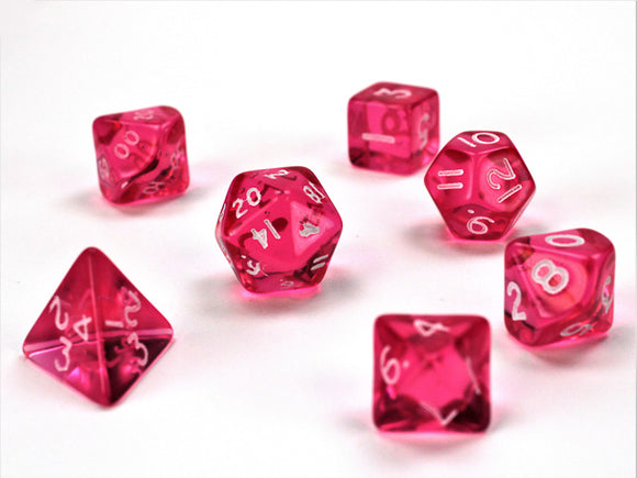Translucent 7-Die Set Mini-Polyhedral Pink/White