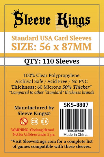 SleeveKings Standard USA Sleeves 56mm x 87mm (110 count)