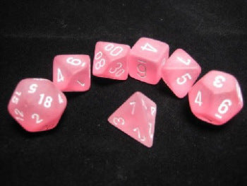 Frosted 7-Die Set Pink/White