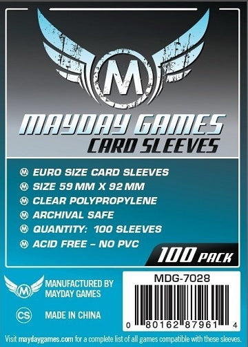 Mayday Premium Euro Card Sleeves 59mm x 92mm (100 count)