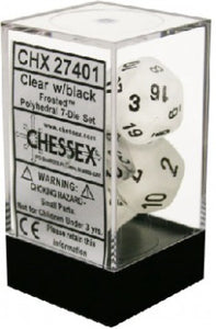 Frosted 7-Die Set Clear/Black
