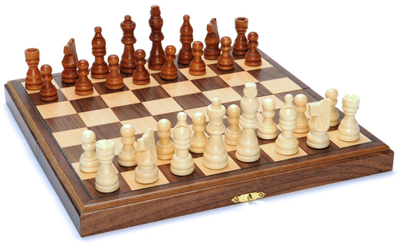 Chess Set, Folding Wood 11.5