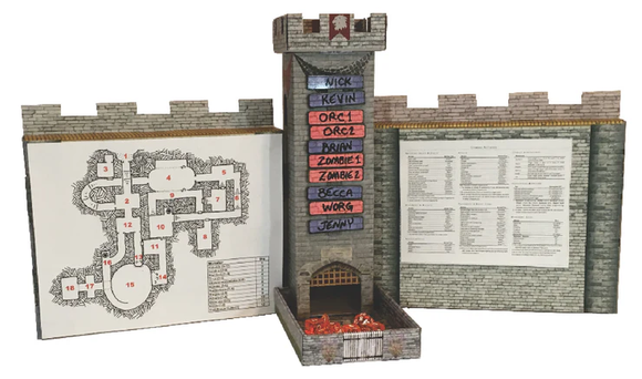 Castle Keep Dice Tower & DM Screen with Turn Tracker
